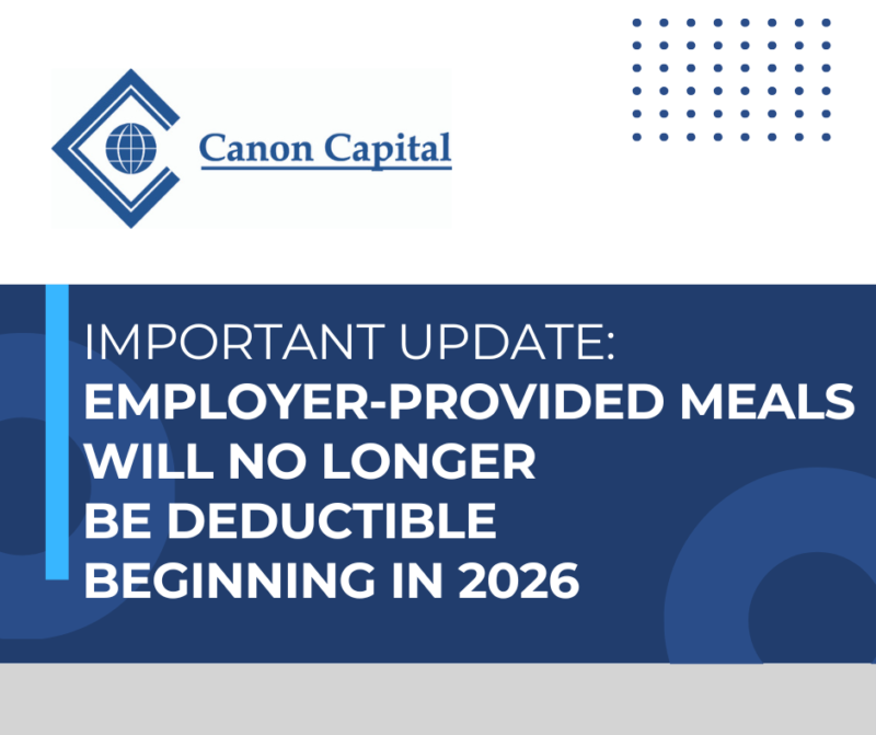 Important Update: Employer-Provided Meals Will No Longer Be Deductible Beginning in 2026