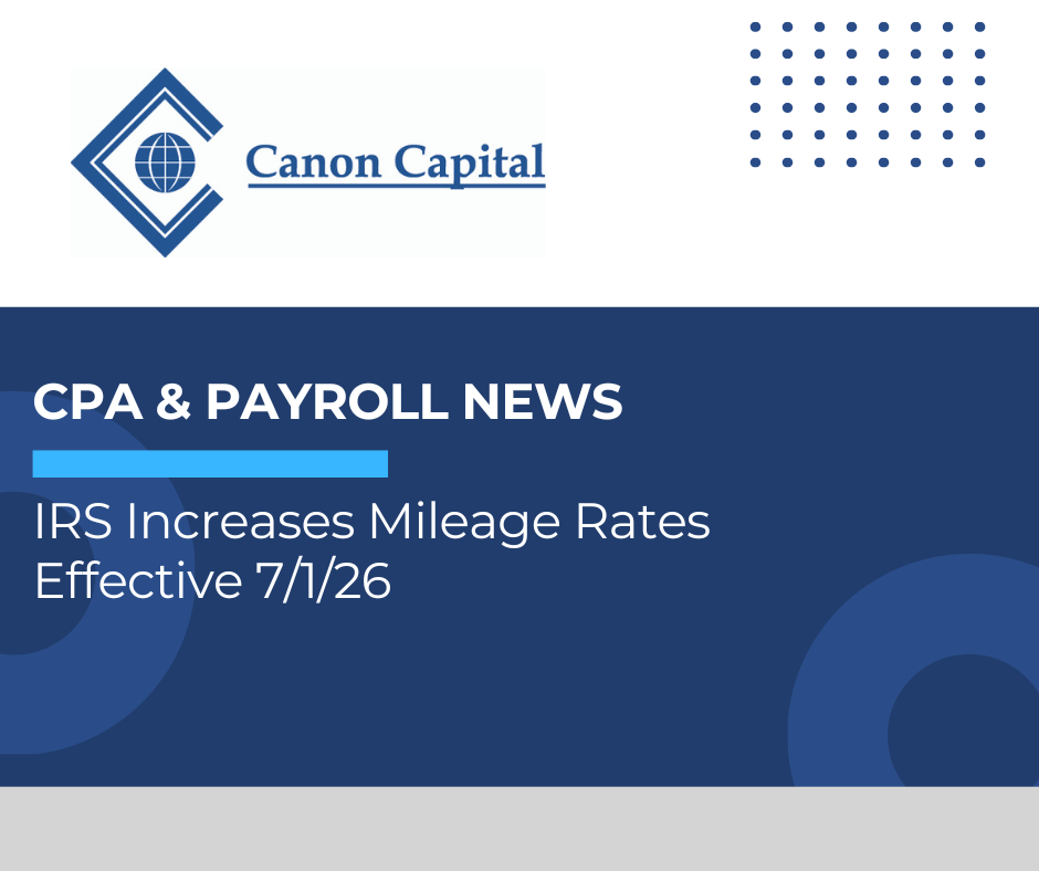 IRS Increases Business Mileage Rate to 76 Cents Beginning July 1, 2026